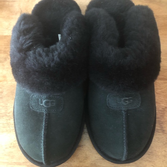 UGG Shoes - UGG Black Shearling Slippers